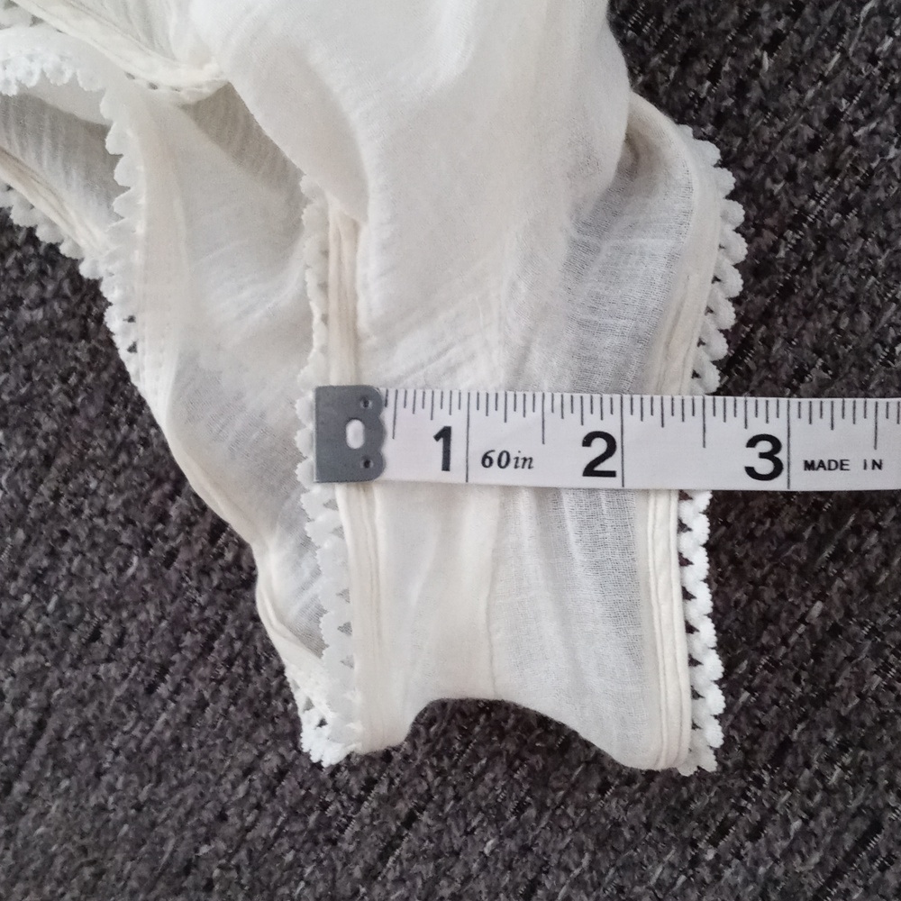 🍑Roxy🍑 - Cream Sheer Lounge/Cover-Up Short w/Lace Sides - Picture 14 of 14
